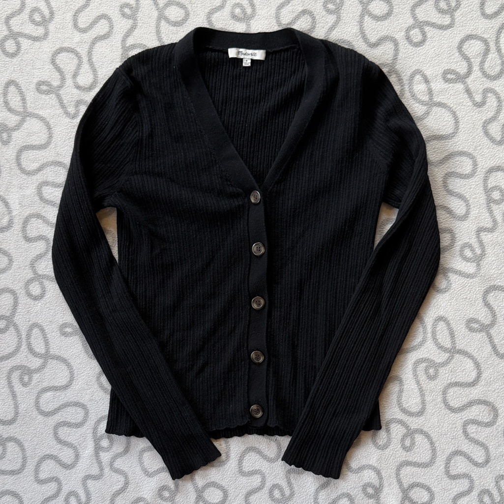 Madewell Pointelle Ribbed Cardigan Sweater